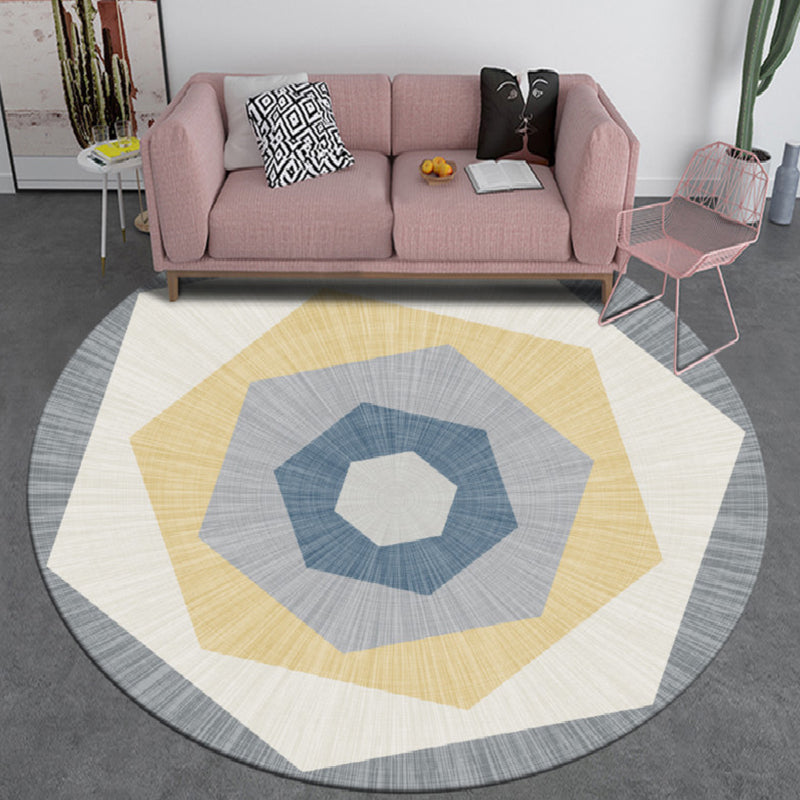 Moderner Deko-Teppich mit mehrfarbigem geometrischem Druck, Innenteppich, rutschfeste Unterseite, haustierfreundlicher Bereichsteppich