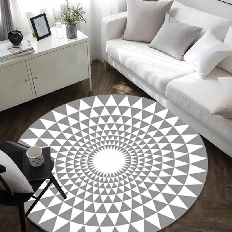 Moderner Deko-Teppich mit mehrfarbigem geometrischem Druck, Innenteppich, rutschfeste Unterseite, haustierfreundlicher Bereichsteppich