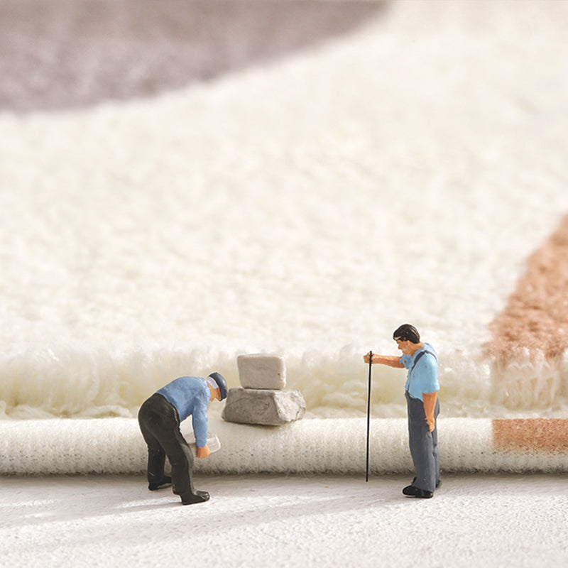 Relaxing Bedroom Rug Multi Colored Geometric Print Indoor Rug Lamb Wool Non-Slip Backing Stain-Resistant Area Carpet