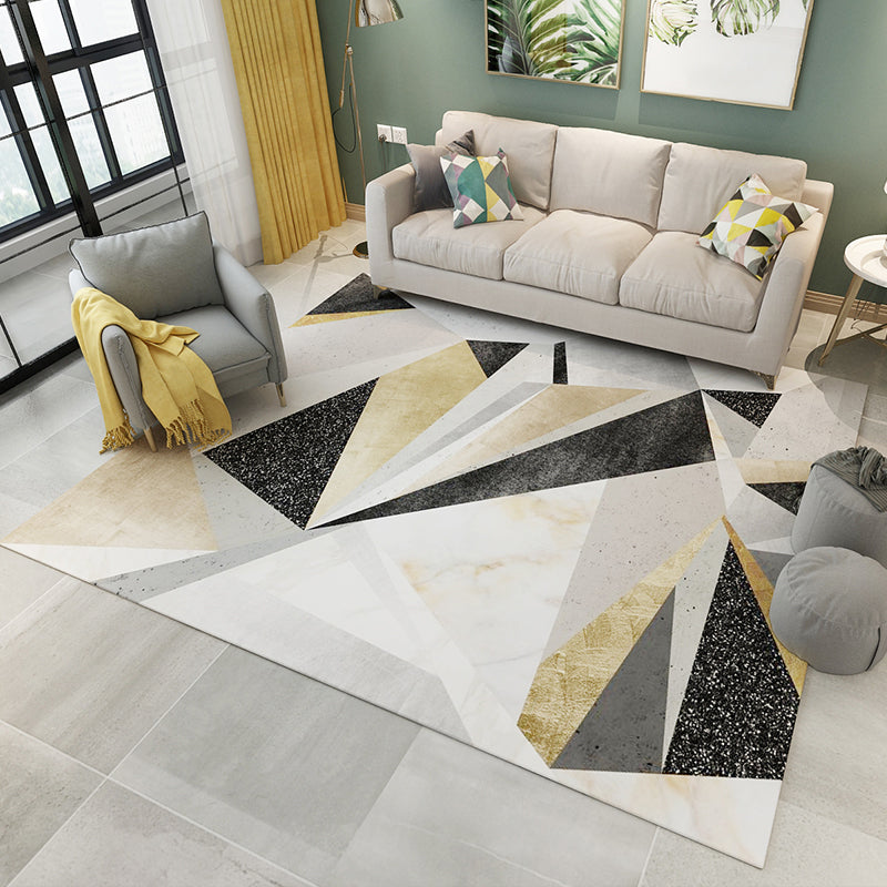 Einfacher Wohnzimmer Teppich Multi-Farb Geometrisches Muster Innentor-Rug-Synthetik Nicht-Schlupf-Backing Haustierfreundlicher Bereich Teppich