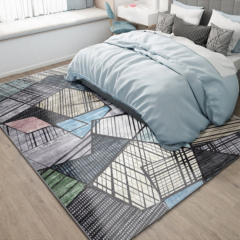 Scandinavische decoratie Rug multi-kleuren geometrische printruimte tapijt synthetisch niet-slip huisdiervriendelijke binnenkleed tapijt