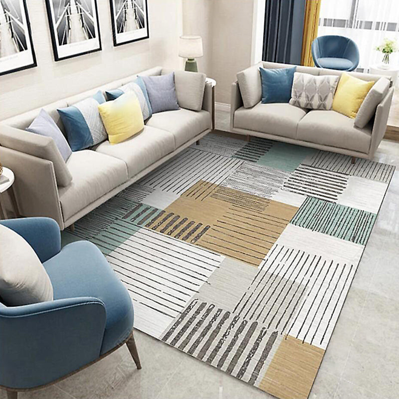 Scandinavische decoratie Rug multi-kleuren geometrische printruimte tapijt synthetisch niet-slip huisdiervriendelijke binnenkleed tapijt
