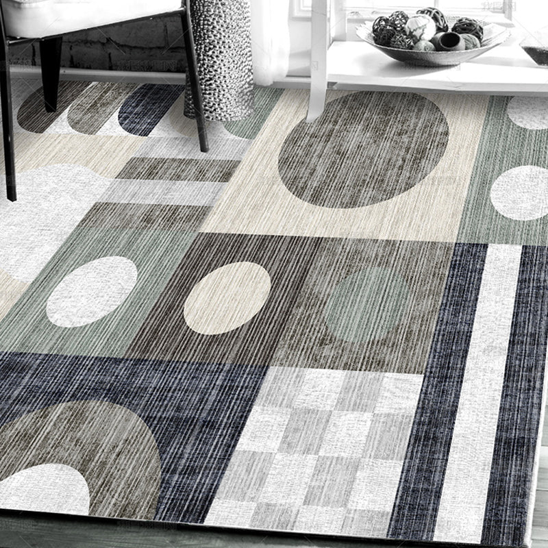 Scandinavische decoratie Rug multi-kleuren geometrische printruimte tapijt synthetisch niet-slip huisdiervriendelijke binnenkleed tapijt