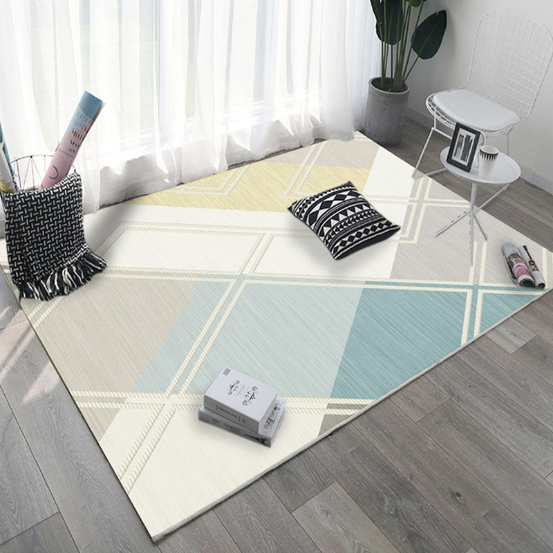 Scandinavische decoratie Rug multi-kleuren geometrische printruimte tapijt synthetisch niet-slip huisdiervriendelijke binnenkleed tapijt