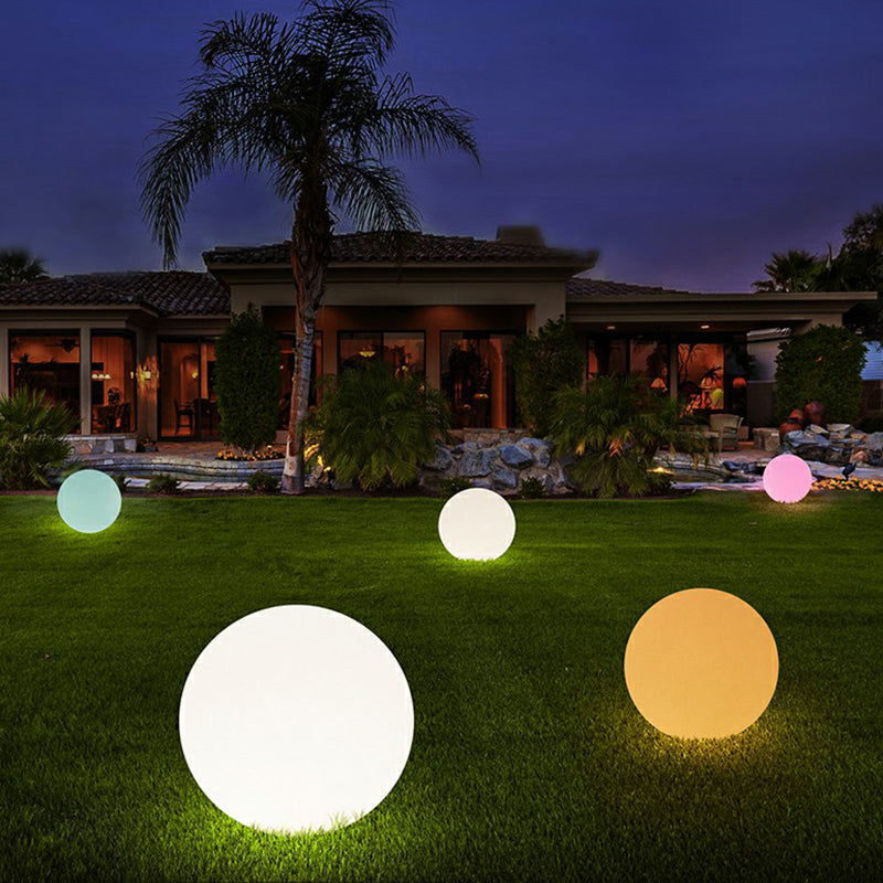 Rechargeable Globe LED Landscape Light Decorative Plastic Outdoor Ground Light in White