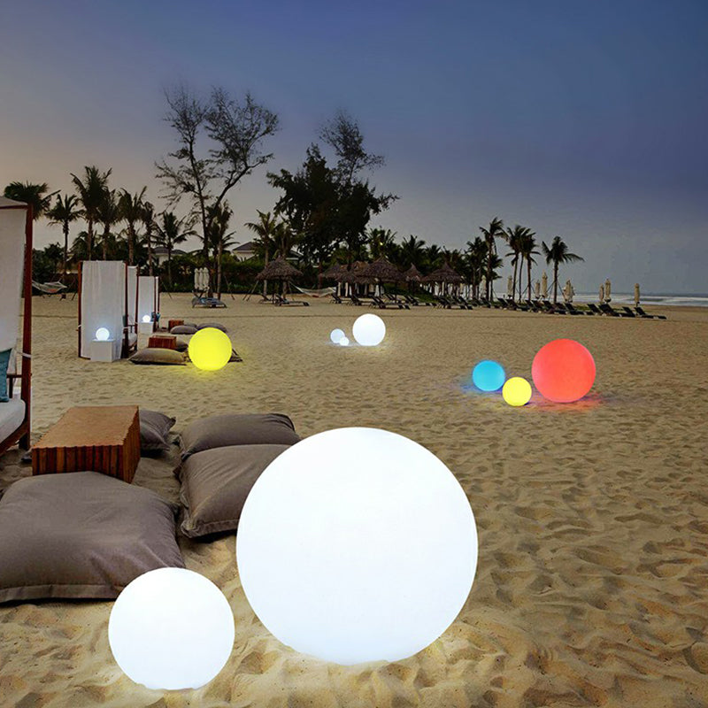 Rechargeable Globe LED Landscape Light Decorative Plastic Outdoor Ground Light in White