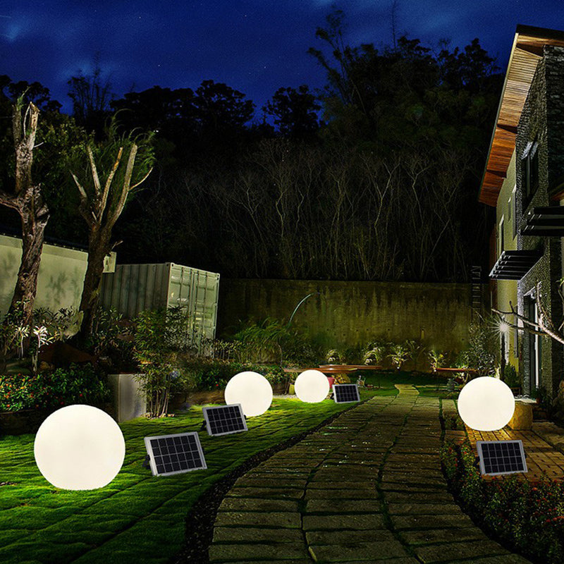 Solar Ball Plastic Lawn Light Simplicity White LED Ground Lighting for Courtyard