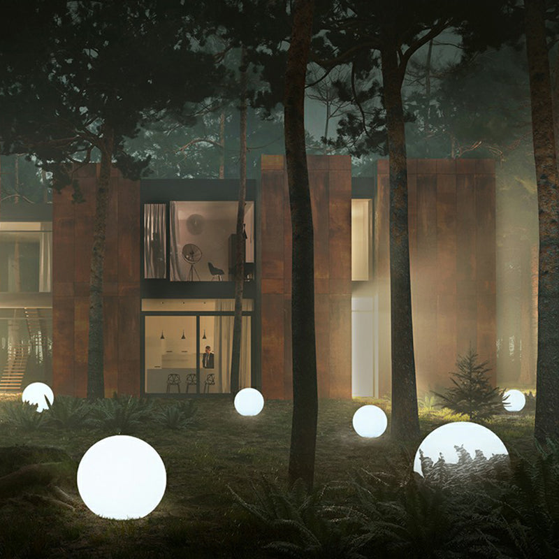 Solar Ball Plastic Lawn Light Simplicity White LED Ground Lighting for Courtyard