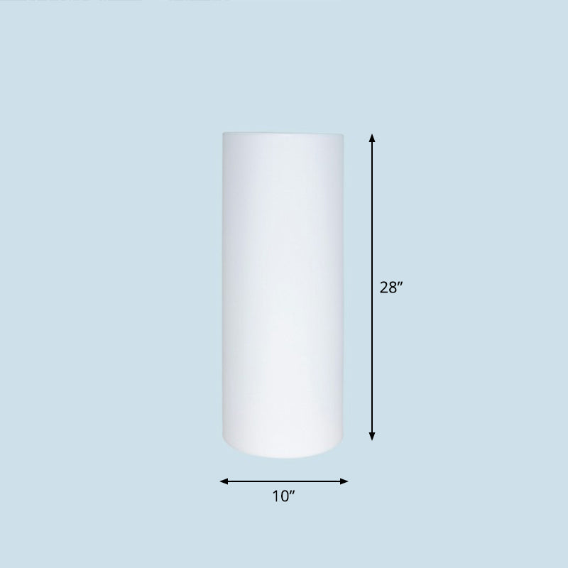 White Cylindrical Rechargeable Path Lamp Minimalist Plastic LED Ground Lighting for Garden