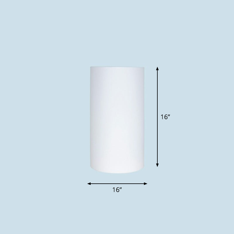 White Cylindrical Rechargeable Path Lamp Minimalist Plastic LED Ground Lighting for Garden