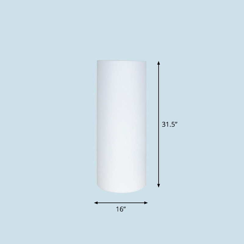 White Cylindrical Rechargeable Path Lamp Minimalist Plastic LED Ground Lighting for Garden