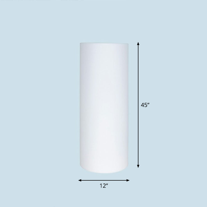 White Cylindrical Rechargeable Path Lamp Minimalist Plastic LED Ground Lighting for Garden