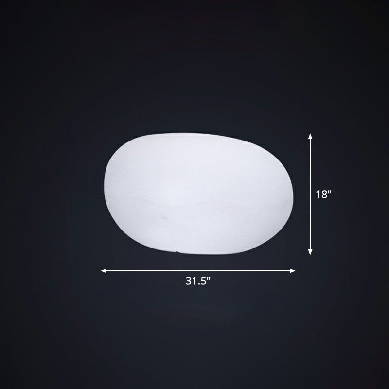 Stone Shaped Rechargeable Landscape Lamp Minimalist Plastic White LED Lawn Light for Yard