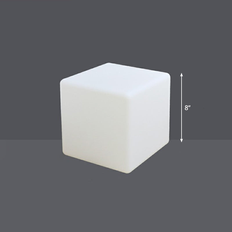 Plastic Cubic LED Exterior Lighting Art Deco White USB Rechargeable Pathway Light