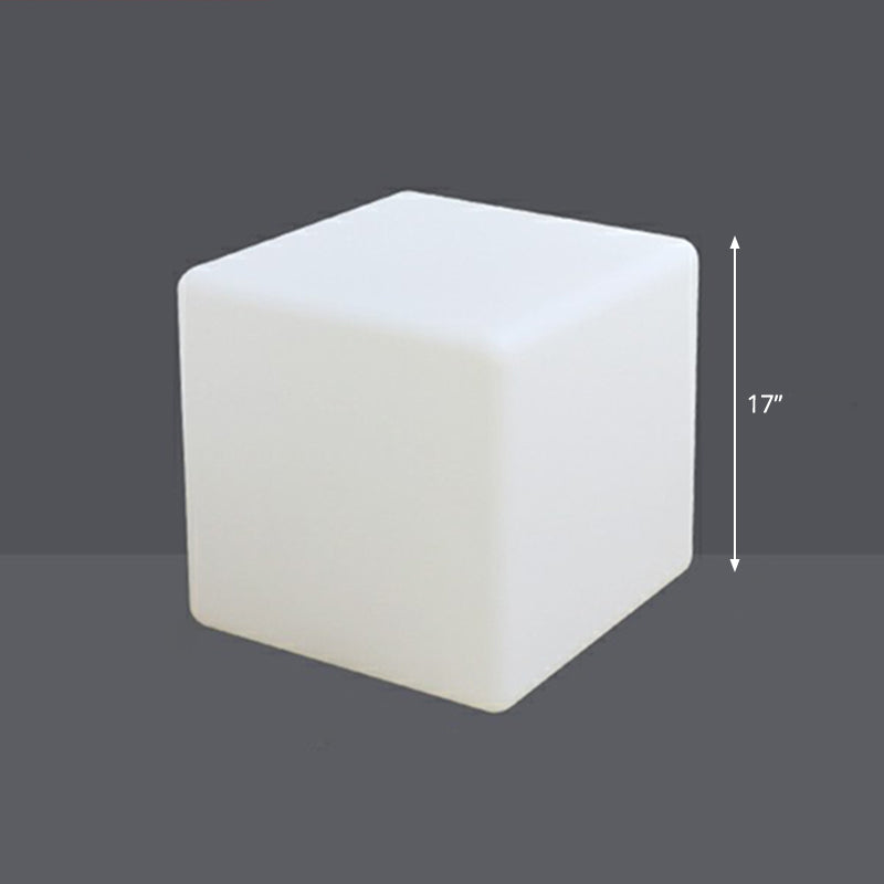 Plastic Cubic LED Exterior Lighting Art Deco White USB Rechargeable Pathway Light