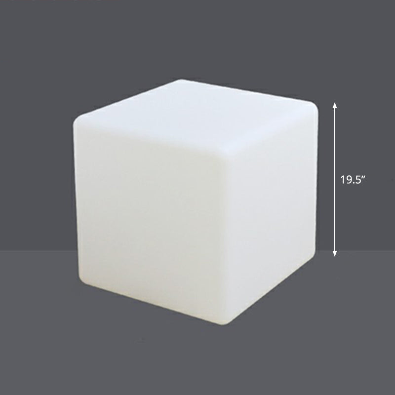 Plastic Cubic LED Exterior Lighting Art Deco White USB Rechargeable Pathway Light