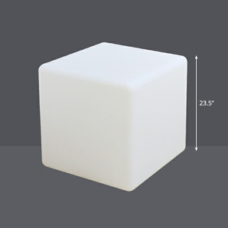 Plastic Cubic LED Exterior Lighting Art Deco White USB Rechargeable Pathway Light
