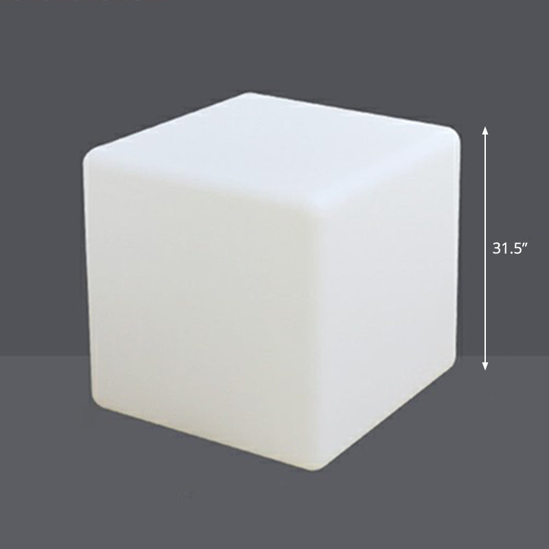 Plastic Cubic LED Exterior Lighting Art Deco White USB Rechargeable Pathway Light