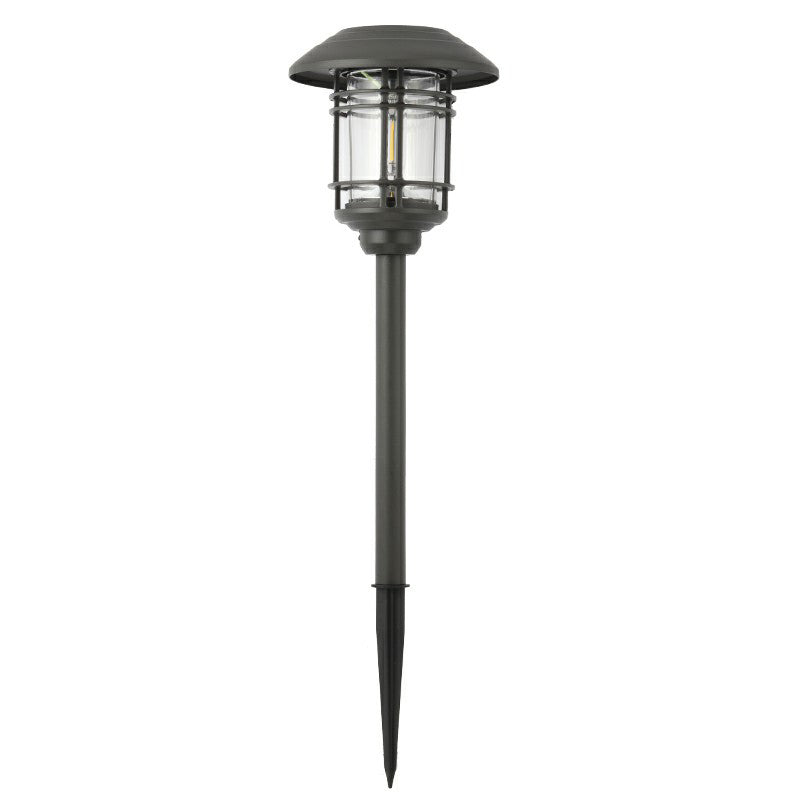 Minimalist House Shaped Stake Light Plastic Garden Solar LED Pathway Lamp in Smoke Grey