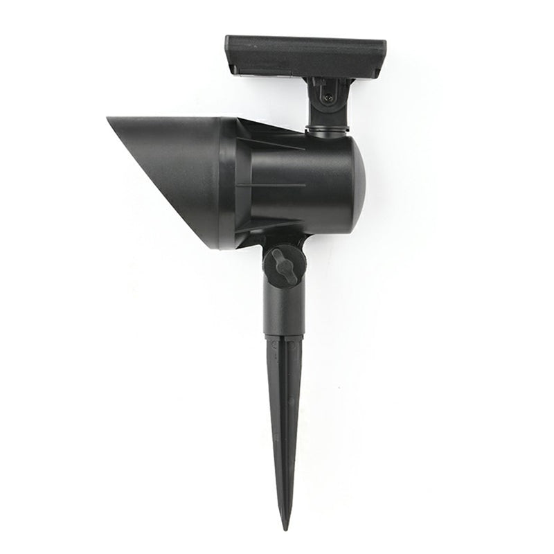 Plastic Angled Shade Spotlight Modern Black Solar Powered LED Stake Light for Patio
