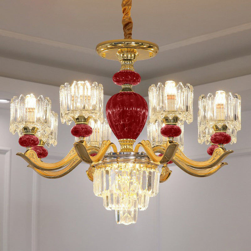 Prismatisch kristal kroonluchter vintage cilindrische eetkamer gesuspendeerde verlichting armatuur