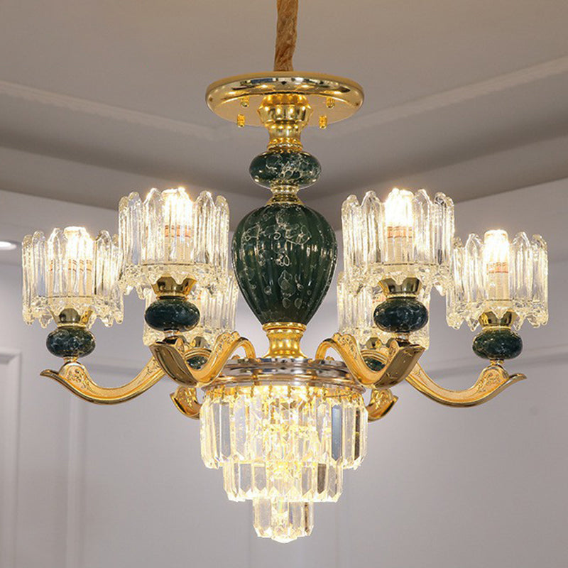 Prismatisch kristal kroonluchter vintage cilindrische eetkamer gesuspendeerde verlichting armatuur