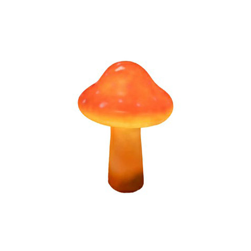 Resin Mushroom Shaped Lawn Light Art Deco Orange LED Ground Light for Villa Patio