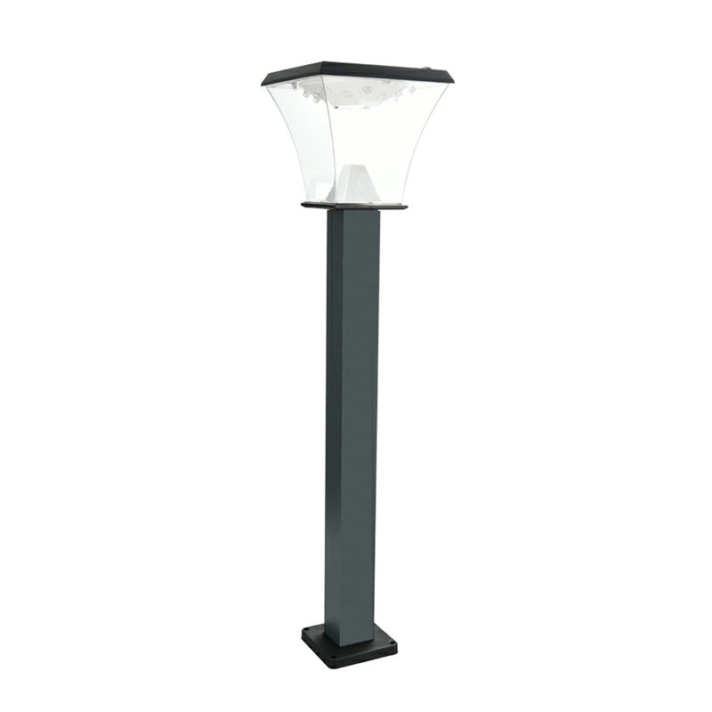 Pagoda Shaped Outdoor Lawn Light Plastic Minimalist Solar LED Ground Light in Black