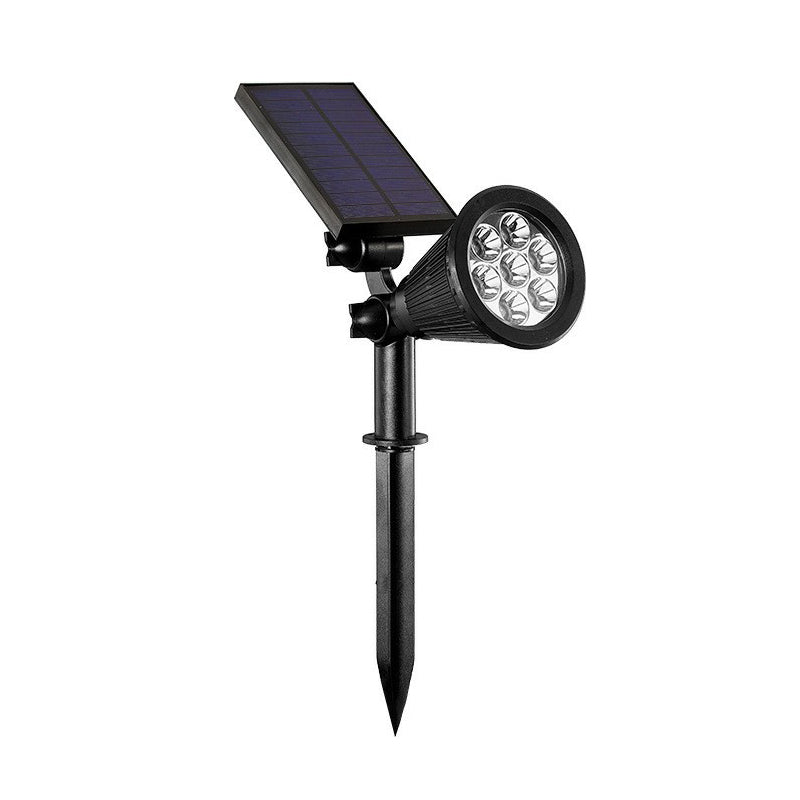 Conical Solar LED Stake Lighting Minimalist Plastic Garden Ground Spotlight in Black