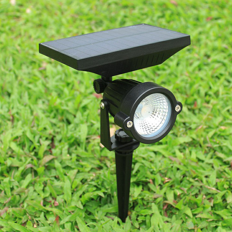 ABS Bell Shaped Solar Stake Light Contemporary Black LED Pathway Light for Patio