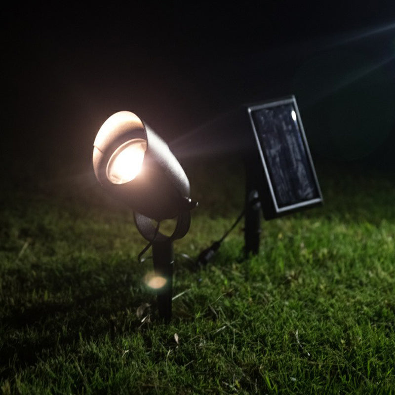 Elongated Dome Outdoor Lawn Lamp Aluminum Modern LED Ground Spotlight with Stake in Black