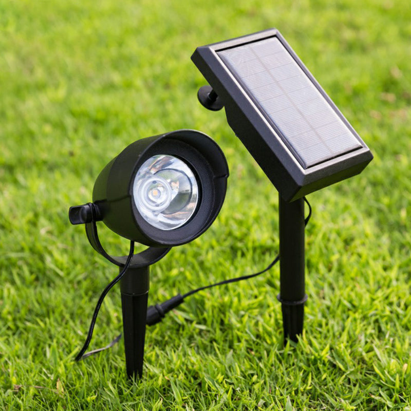 Elongated Dome Outdoor Lawn Lamp Aluminum Modern LED Ground Spotlight with Stake in Black