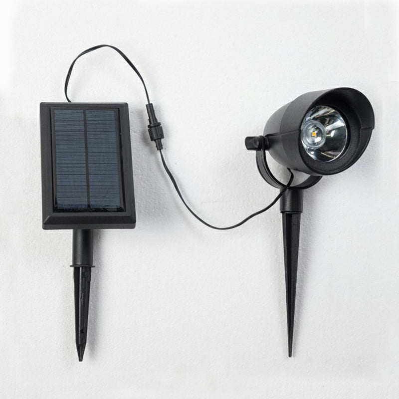 Elongated Dome Outdoor Lawn Lamp Aluminum Modern LED Ground Spotlight with Stake in Black