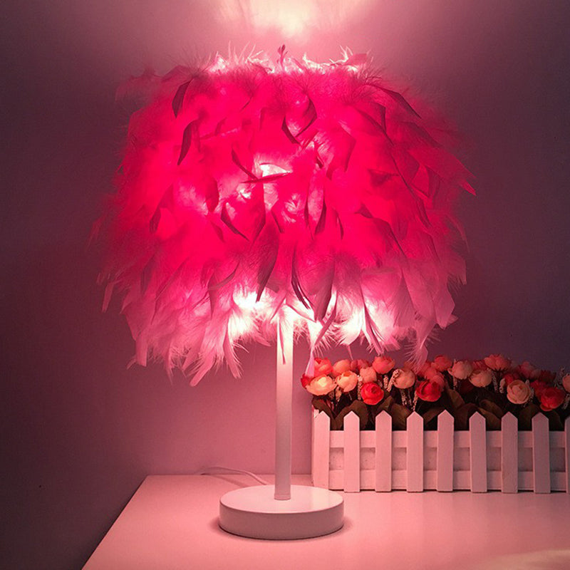 Éclairage de table de plumes en forme de cylindre LAMPE NORDIQUE SEUX-BULB