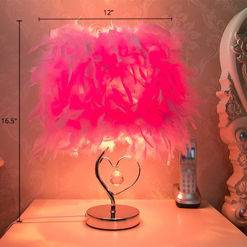 Éclairage de table de plumes en forme de cylindre LAMPE NORDIQUE SEUX-BULB