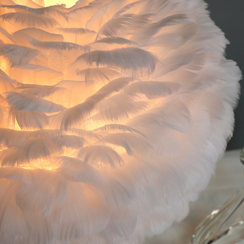Moderne romantische koepellamp veer 1-licht bed nachtlicht met kristallen decor