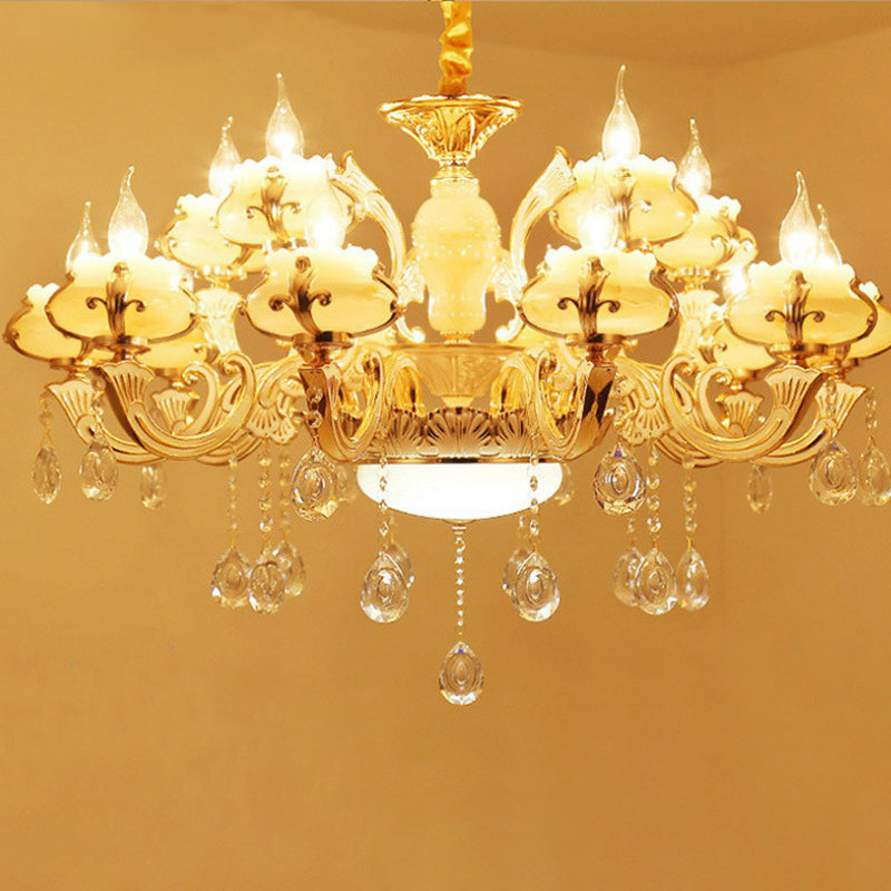 Bougette blanche Cougie lustre Light Traditional Grosted Glass Living Room Pendant Crystal Deco