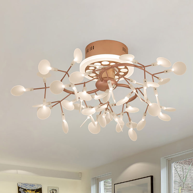 Metallic Branch Deckenlampe Esszimmer Multi-Head atemberaubende Halbblöcke Deckenleuchte in Roségold