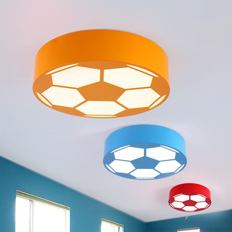 Lámpara de techo con tema deportivo, luz de montaje en techo de fútbol plana acrílica para dormitorio de niños