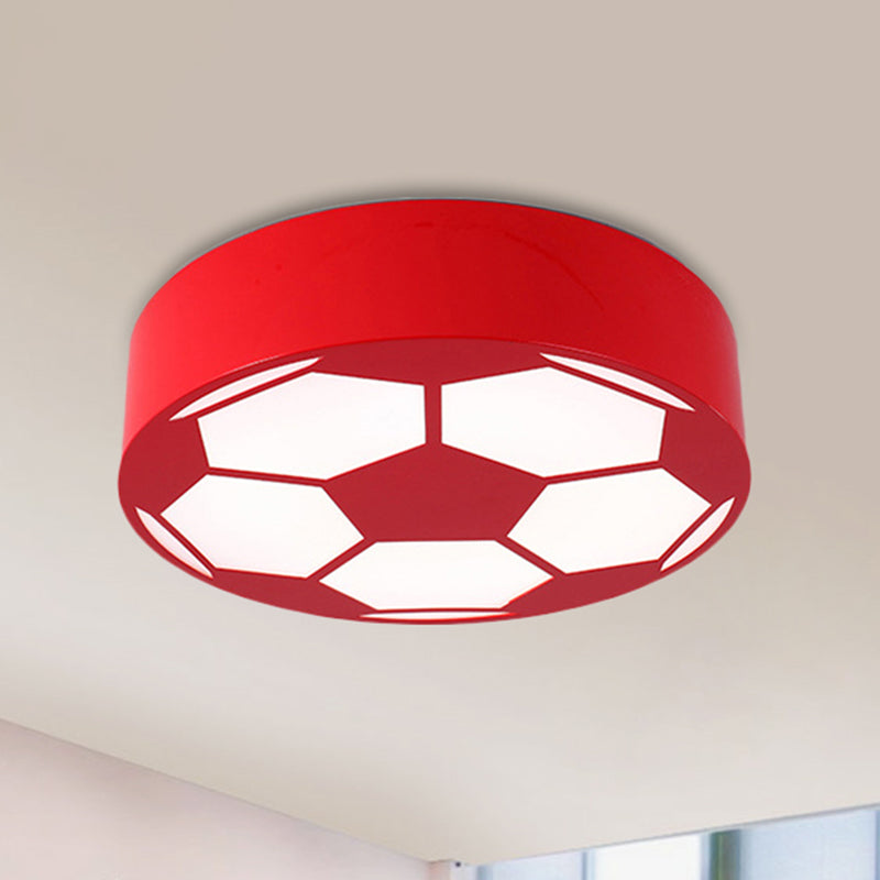 Lámpara de techo con tema deportivo, luz de montaje en techo de fútbol plana acrílica para dormitorio de niños