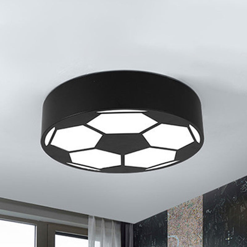 Lámpara de techo con tema deportivo, luz de montaje en techo de fútbol plana acrílica para dormitorio de niños