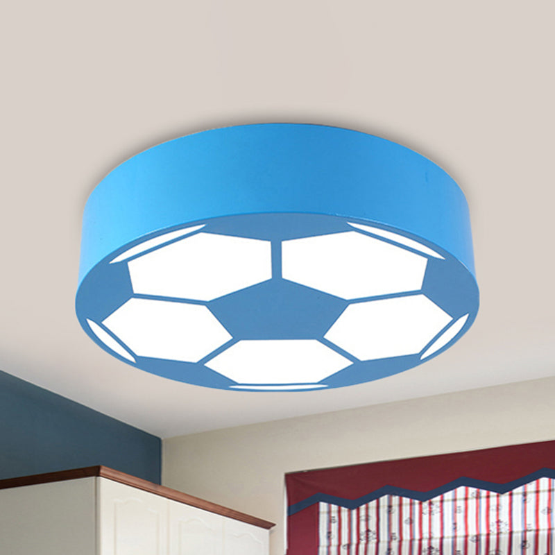 Lámpara de techo con tema deportivo, luz de montaje en techo de fútbol plana acrílica para dormitorio de niños