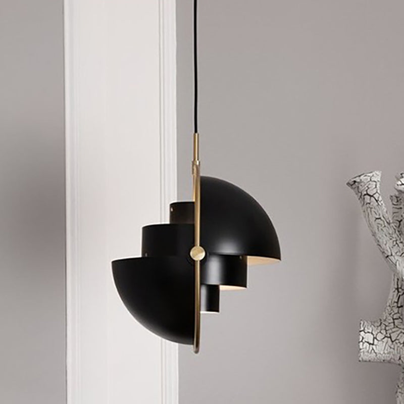 Metall gedrehte Anhängerbeleuchtung im modernen Stil 1 hellschwarz/weiß/gold hängendes Licht