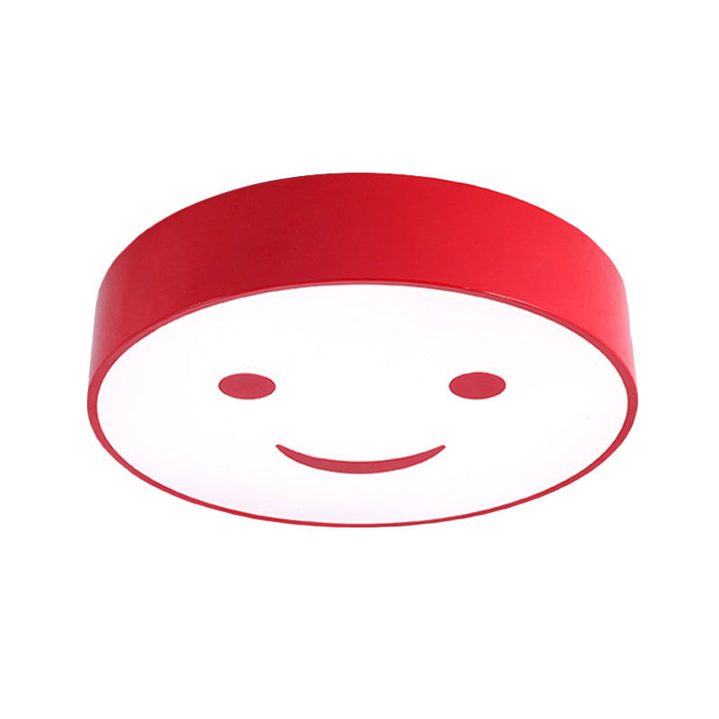 Luz empotrada redonda para dormitorio de bebé con cara sonriente, lámpara de techo LED de acrílico para niños
