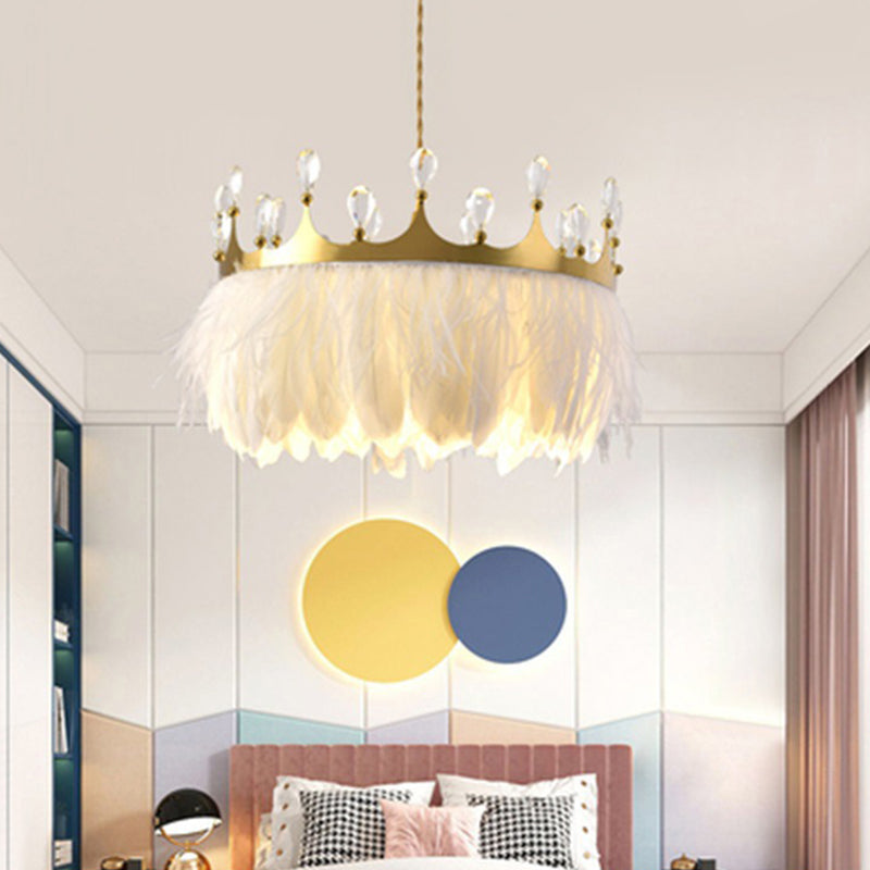 Gouden kroon kroonluchter verlichting artistieke 1-head veer suspensie Licht met K9 Crystal Deco