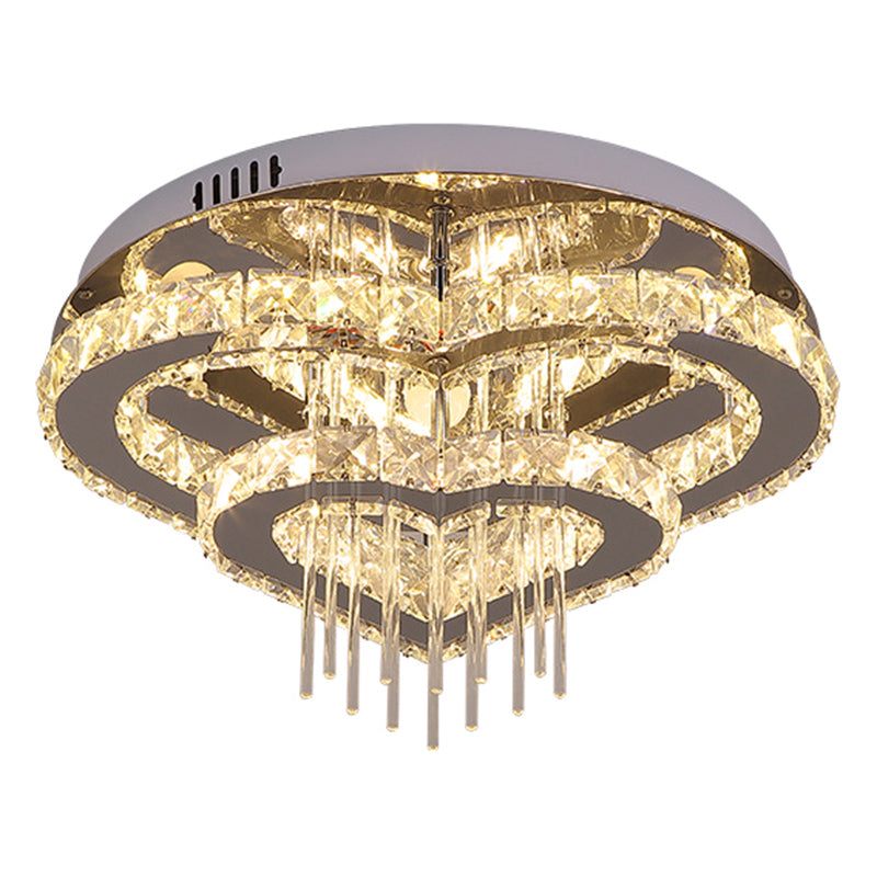 Moderne hartvormige semi-spoel licht licht snijstal slaapkamer led plafondarmatuur in zilver