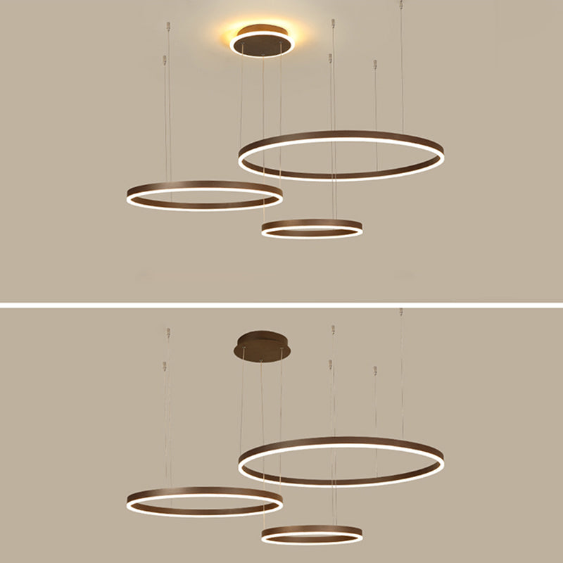 Lampadario a forma di loop in alluminio a forma di caffè artistico LED LED a sospensione per soggiorno