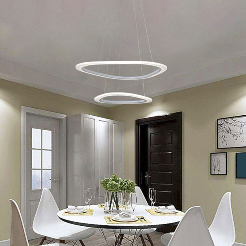 Lampada a trappola a led triangolare minimalista Acrilico ACRILICO Spazza del soffitto in bianco