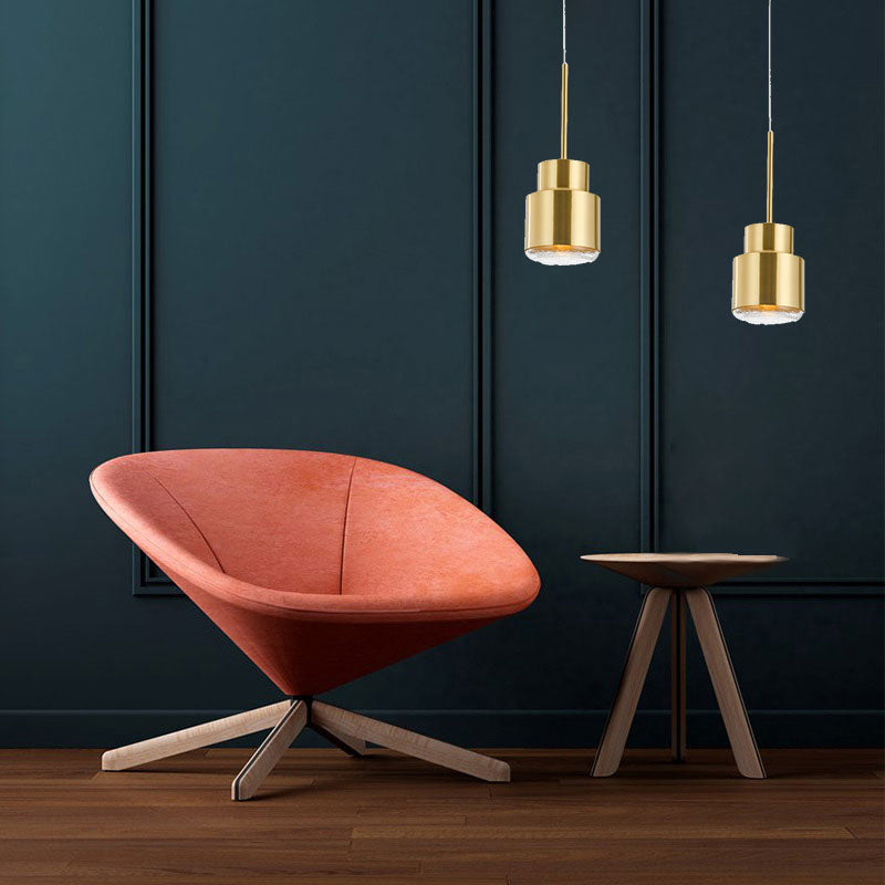 Granaatvormige druppel hanger postmodern metaal metaal 1-licht goud slinger licht met glazen diffuser