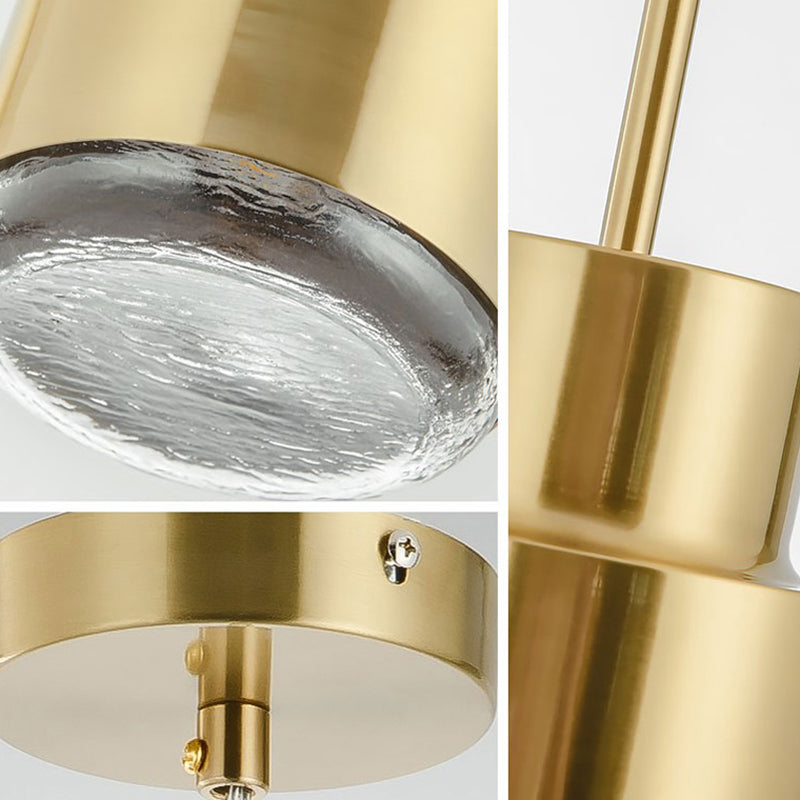 Granaatvormige druppel hanger postmodern metaal metaal 1-licht goud slinger licht met glazen diffuser